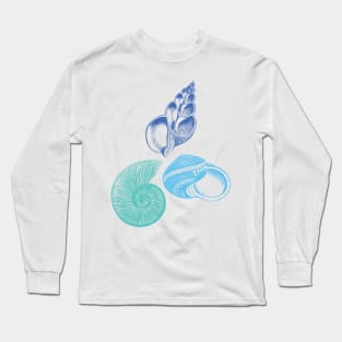 Seashell Nautical Ocean Summer Sea Long Sleeve T-Shirt